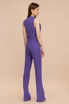 Костюм тройка жакет и расклешенные брюки с высокой посадкой Domna 16069 лаванда - фото 5