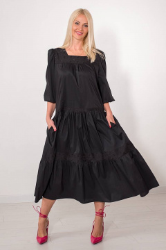 Черное летнее платье с романтичными объемными рукавами Avila 0855 черный - фото 2