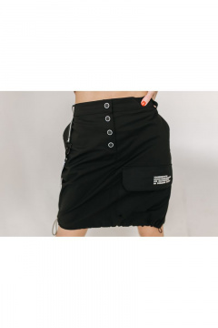 Юбка из хлопка с накладными карманами и кнопочной застежкой Диомант 1649 - фото 3