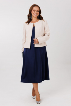 Жакет, платье Mubliz 292 бежевый-синий - фото 3