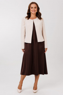 Жакет, платье Mubliz 292 бежевый-шоколад - фото 1