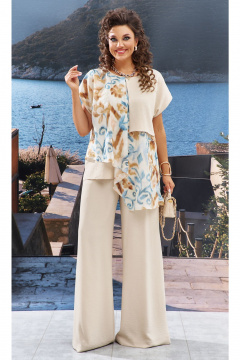 Блуза, брюки Vittoria Queen 24793  песочный_мультиколор - фото 1
