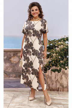 Платье Vittoria Queen 25703 бежево-коричневый_черный - фото 1