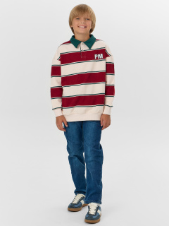 Свитшот Mark Formelle 123469/24-33745ПП-7 молочно_красная_полоска_2_сл_на_пол - фото 3