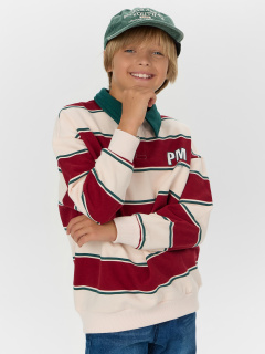 Свитшот Mark Formelle 123469/24-33745ПП-7 молочно_красная_полоска_2_сл_на_пол - фото 1