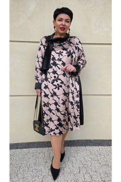 Платье Vittoria Queen 26163 черно-бежевый - фото 5