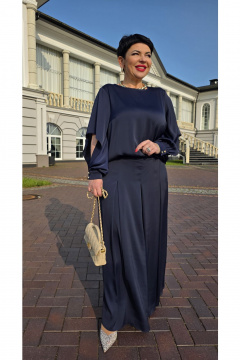 Блуза, брюки Vittoria Queen 26683/1 темно-синий - фото 5