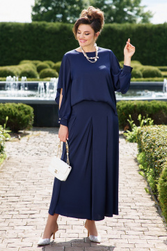 Блуза, брюки Vittoria Queen 26683/1 темно-синий - фото 1