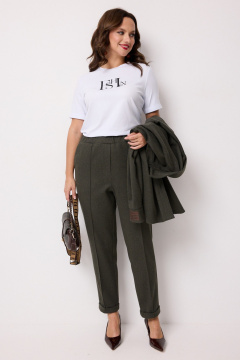 Блуза, брюки Твой имидж 2245 оливковый - фото 4