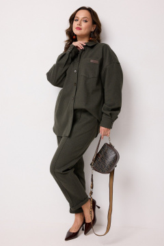 Блуза, брюки Твой имидж 2245 оливковый - фото 1