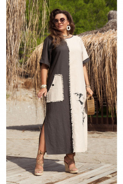 Платье Vittoria Queen 24873/1 бежевый_графитовый - фото 1