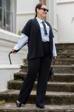 Брюки, жилет ADARIN А11 черный/полоска - фото 4