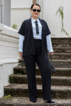 Брюки, жилет ADARIN А11 черный/полоска - фото 3