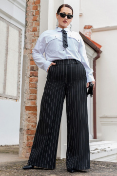 Брюки, рубашка, галстук ADARIN А53 белый/черный/полоска - фото 1