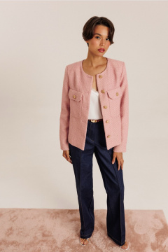 Жакет прямого силуэта из костюмной ткани с накладными карманами DILIA 0779 мультидизайн - фото 1