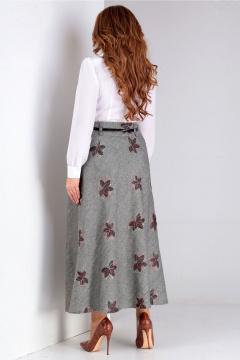 Юбка Таир-Гранд 6012 серый-цветы - фото 2