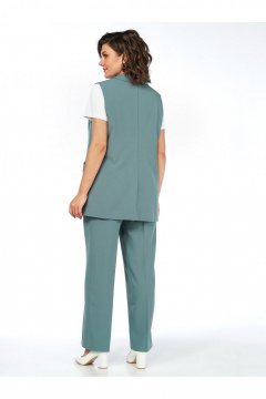 Брюки, жилет Пинск-Стиль 3124 бирюза - фото 5
