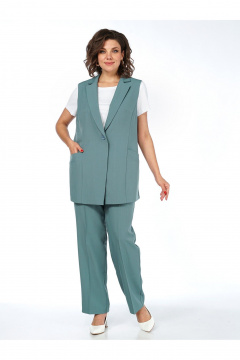 Брюки, жилет Пинск-Стиль 3124 бирюза - фото 3