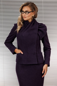 Жакет, юбка Мода Юрс 2936 баклажан - фото 2