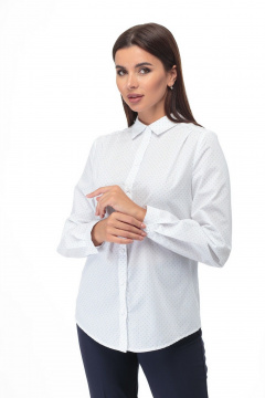 Блуза Anelli 738 белый_голубые_точки - фото 5