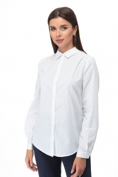 Блуза Anelli 738 белый_голубые_точки - фото 1