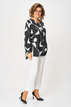 Блуза Swallow 851.1 черный/белый_принт - фото 2