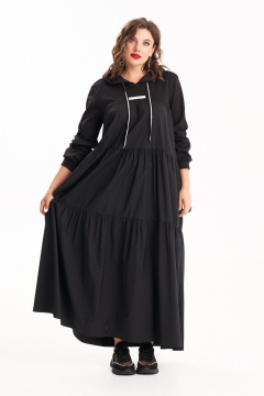 Демисезонное платье на каждый день с капюшоном и оборками Almirastyle 306 - фото 2