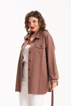 Рубашка Almirastyle 347 коричневый - фото 3