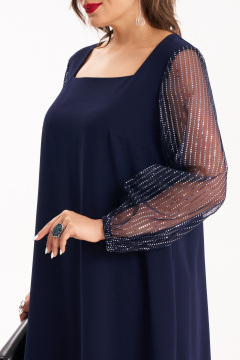 Платье нарядное длинное с сетчатым рукавом и блестками Almirastyle 407 - фото 5