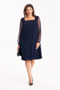 Платье нарядное длинное с сетчатым рукавом и блестками Almirastyle 407 - фото 3