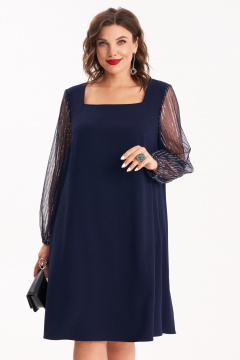 Платье нарядное длинное с сетчатым рукавом и блестками Almirastyle 407 - фото 2