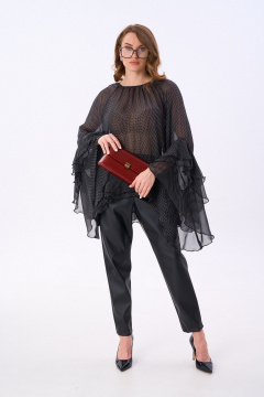 Блуза NikVa 1000-1 чёрный_горох - фото 4