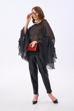 Блуза NikVa 1000-1 чёрный_горох - фото 3