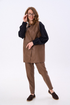 Брюки, жилет NikVa 732-3 шоколад - фото 2