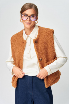 Брюки, жилет Gizart 5408/1 рыжий, синий - фото 5