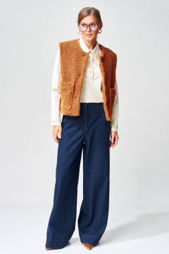 Брюки, жилет Gizart 5408/1 рыжий, синий - фото 1
