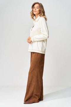 Брюки, джемпер Gizart 5412 молочный, коричневый - фото 3