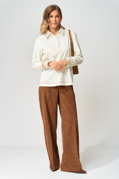 Брюки, джемпер Gizart 5412 молочный, коричневый - фото 2
