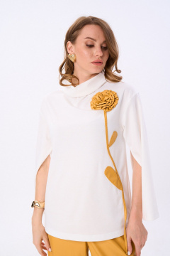 Брюки, джемпер NikVa 922-7 молоко_горчица - фото 3