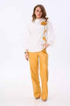 Джемпер NikVa 923-6 молоко_горчица - фото 3