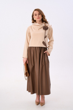 Платье NikVa 924-7 капучино_ шоколад - фото 1