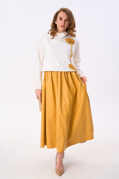 Платье NikVa 924-8 молоко_горчица - фото 3