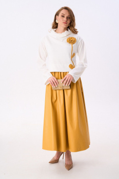 Платье NikVa 924-8 молоко_горчица - фото 4