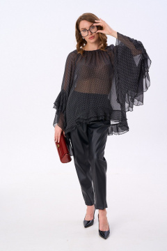 Блуза, брюки NikVa 999-1 чёрный_горох - фото 5