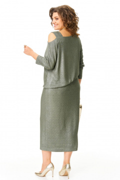 Платье Karina deLux M-1293 олива - фото 4