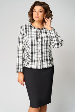 Жакет, юбка Мишель стиль 1325 черно-белый - фото 3