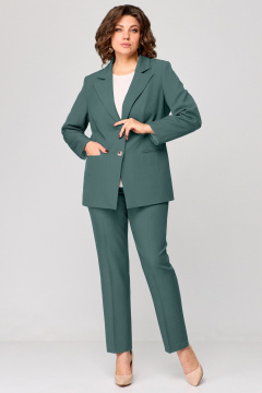 Деловой костюм жакет и брюки на подкладке Мишель стиль 1208 полынь - фото 1