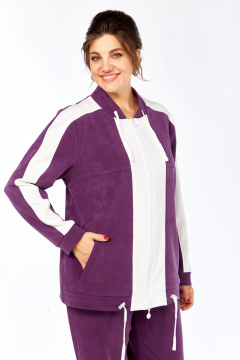 Костюм спортивный брюки толстовка больших размеров Tensi 402 сливовый - фото 5