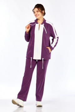 Костюм спортивный брюки толстовка больших размеров Tensi 402 сливовый - фото 4