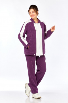 Костюм спортивный брюки толстовка больших размеров Tensi 402 сливовый - фото 3